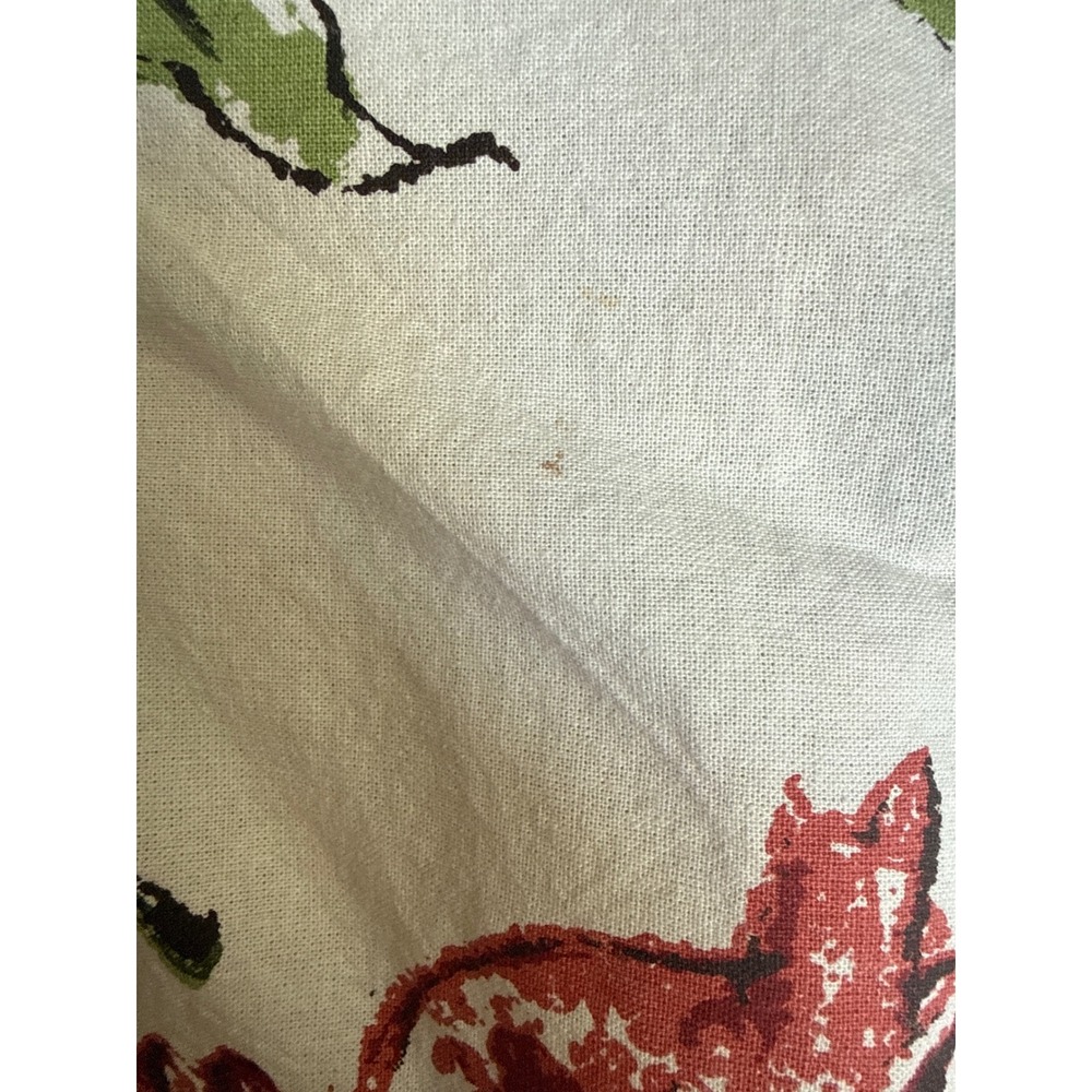 Williams Sonoma Pomegranate Cotton Tablecloth 82x67 White Red Green Rectangular - Picture 8 of 8